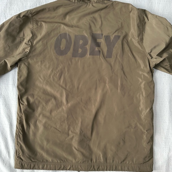 Obey Windbreaker Jacket Men's Snap front Size L - Picture 8 of 9